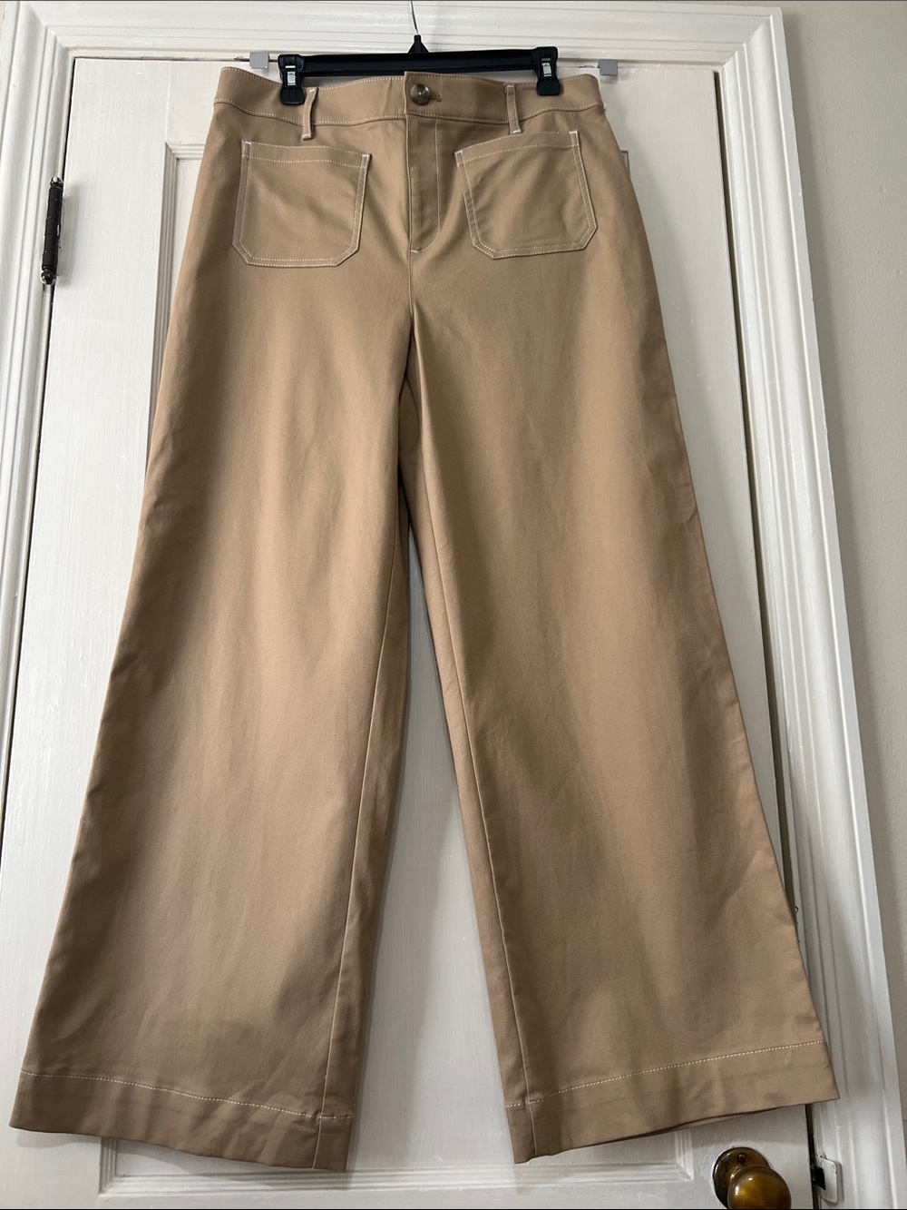 Loft Wide Leg Women's Capri Jeans in Khaki